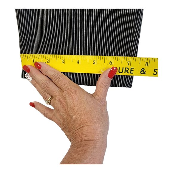 Worthington Women's Stretch Pants Flat Front Ankle Length Size 8 Black Striped - Picture 8 of 10